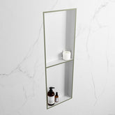 MONDIAZ EASY Nis 149,5x29,5cm in solid surface kleur Army | Talc. 2 vakken geschikt voor in- of opbouw